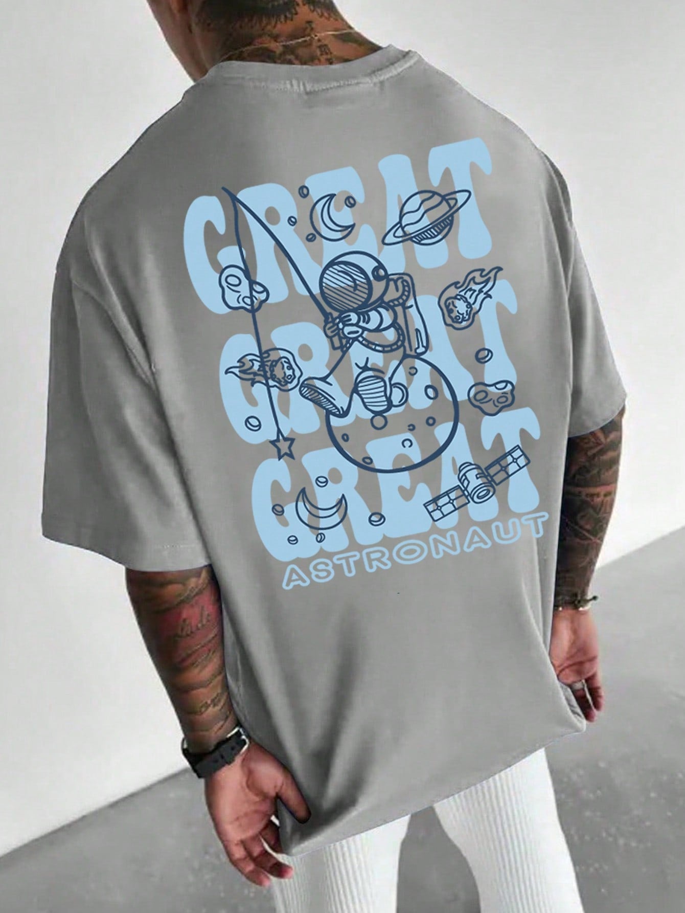 Manfinity EMRG Loose Men Cartoon & Letter Graphic T-Shirt