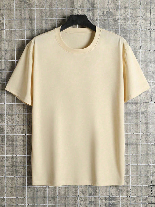 Men'S Summer Casual Short Sleeve round Neck T-Shirt with Slogan & Painting Print