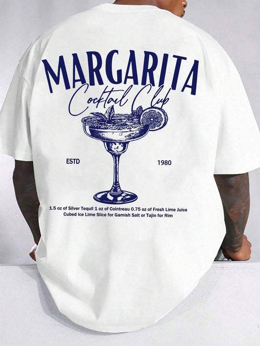 Manfinity RSRT plus Size Men'S Casual Slogan Printed Short Sleeve round Neck T-Shirt, Summer