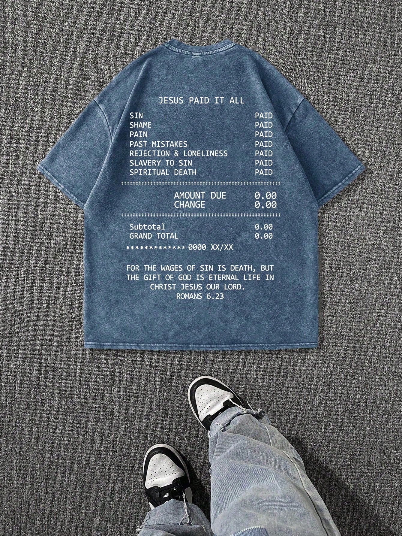 Men'S Vintage Wash Graphic Print Crew Neck T-Shirt