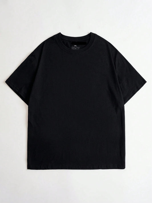 Manfinity Dauomo Men plus Size Summer Character & Slogan Printed round Neck Short Sleeve Casual T-Shirt