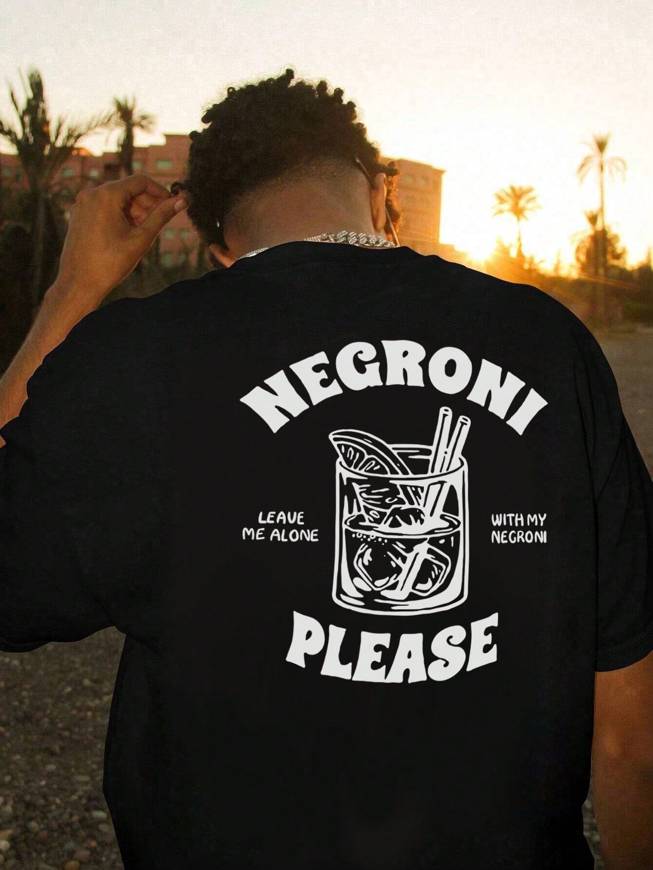 Men'S Casual round Neck Short Sleeve Letter Print T-Shirt, Summer