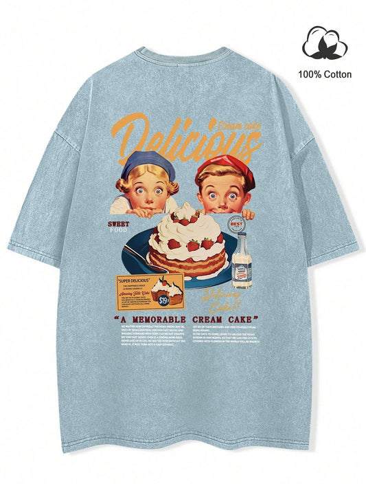 Manfinity Hypemode Loose Men'S Slogan & Figure Graphic Drop Shoulder T-Shirt