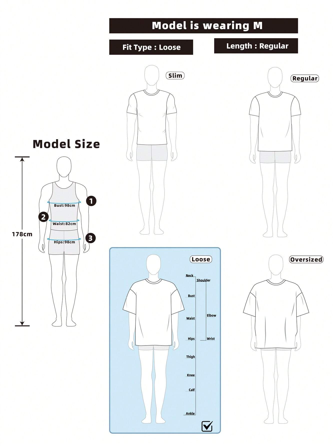 Manfinity EMRG Loose Men Cartoon & Letter Graphic T-Shirt