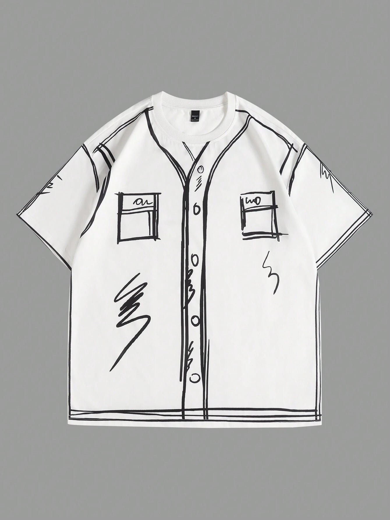 Manfinity EMRG Men'S Contrast Trim Button Front Short Sleeve Simple Casual Top, Everyday Wear