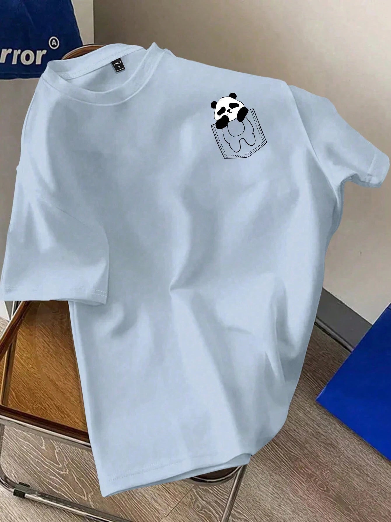 Manfinity Hypemode Men'S Casual Cartoon Print round Neck Short Sleeve T-Shirt, Black Knitted, Versatile