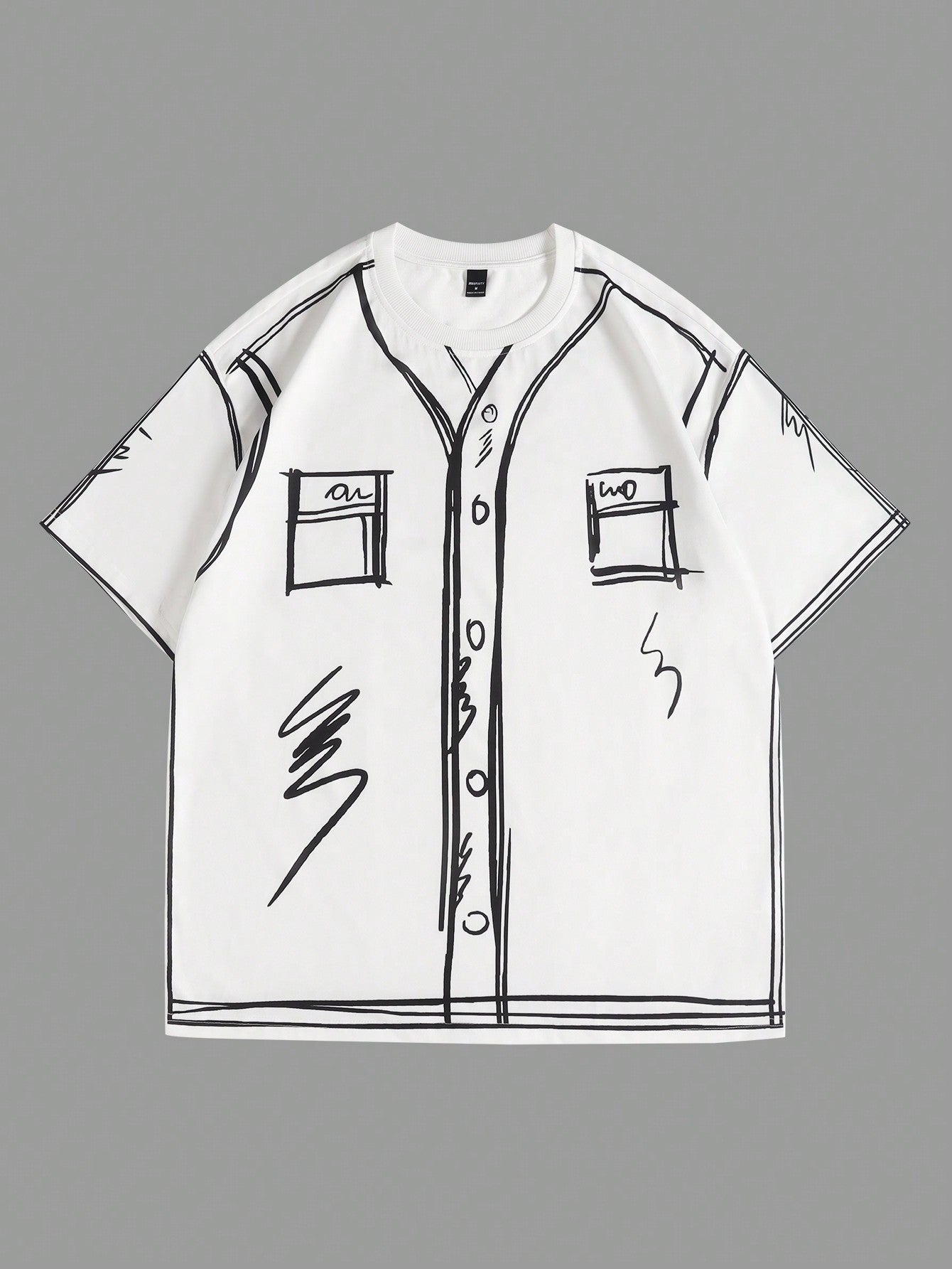 Manfinity EMRG Men'S Contrast Trim Button Front Short Sleeve Simple Casual Top, Everyday Wear