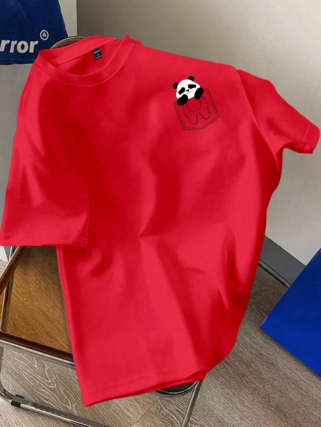 Manfinity Hypemode Men'S Casual Cartoon Print round Neck Short Sleeve T-Shirt, Black Knitted, Versatile