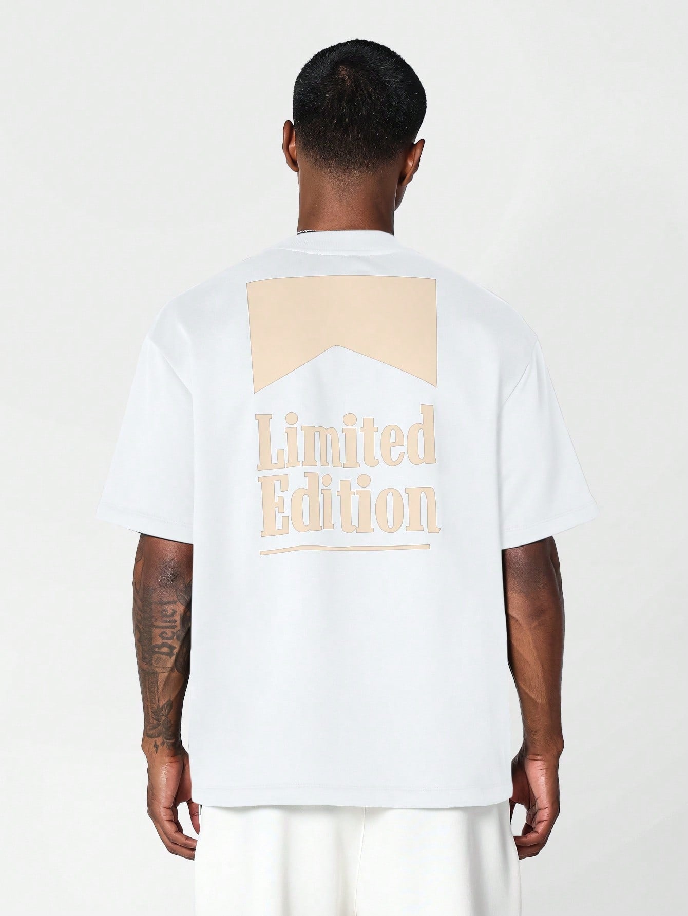 SUMWON Regular Fit Short Sleeve Tee with Limited Edition Graphic Print and Front Embroidery